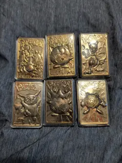 *NO Pokeballs* Set Of 6 Pokemon 23K Gold Plated Cards 1999 Burger King Promotion - Image 3