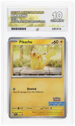 Pokemon Pikachu Illustration Contest 2024 #214 ACE 10 Gem Mint TCG - Image 3