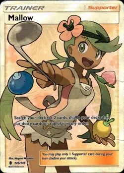 Pokemon Mallow Full Art Trainer Card 145/145 Guardians Rising - Image 1