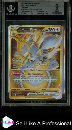 ARCEUS VSTAR POKEMON 184/172 2022 BRILLIANT STARS SECRET RARE DEUTSCH BGS 9 - Image 1
