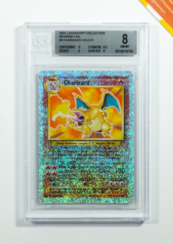 Pokemon BGS 8 Charizard #3 Reverse Foil Legendary Collection 2002 English - Image 1