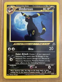 Pokemon TCG Umbreon Neo Discovery Holo Rare Card 13/75 - Image 1