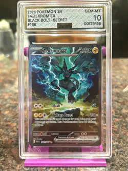 Pokemon Zekrom EX Black Bolt SIR 166/086 AGS 10 + 2 Extra Cards - Image 2