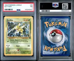 1999 Pokemon Jungle Scyther 26/64 Unlimited Non Holo PSA 7 - Image 5