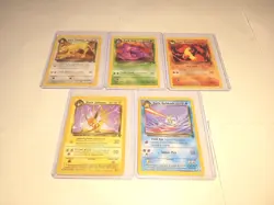 Pokemon Dark Set. Jolteon, Golduck, Rapidash, Muck, Persian. Lot Of 5. Exl. Con. - Image 1