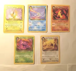 Pokemon Dark Set. Jolteon, Golduck, Rapidash, Muck, Persian. Lot Of 5. Exl. Con. - Image 2