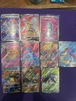 NEAR MINT POKEMON FULL ART LOT OF 10 CARDS PACK FRESH 151 AND MORE SETS - Image 1
