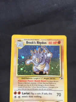 Pokemon Cards: Gym Heroes Rare Holo: Brock's Rhydon 2/132 - Image 2