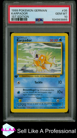 KARPADOR 1ST EDITION POKEMON GERMAN 1999 35 PSA 10 - Image 1