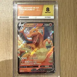 Pokemon TCG Charizard v Darkness Ablaze Card 019/189 Ace Grade 8 - Image 1