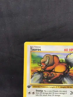 Pokemon Cards: Jungle 1st Edition Uncommon: Tauros 47/64 - Image 2