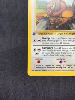 Pokemon Cards: Jungle 1st Edition Uncommon: Tauros 47/64 - Image 5