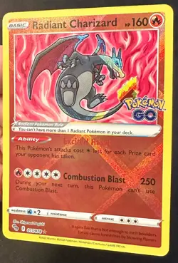 Radiant Charizard 011/078 2022 Pokemon GO Set Pokemon Card TCG Shiny Reverse Nm - Image 2
