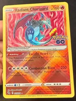Radiant Charizard 011/078 2022 Pokemon GO Set Pokemon Card TCG Shiny Reverse Nm - Image 3