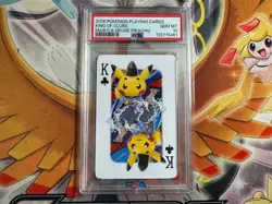 Pokemon 2016 Playing Cards Maiko Pikachu & Okuge Pikachu King of Clubs PSA 10 - Image 1