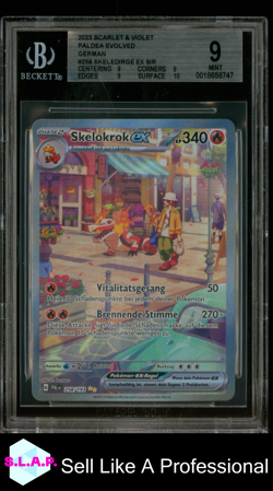 SKELOKROK EX POKEMON 258/193 2023 PALDEA EVOLVED SPECI4L ILL RARE DEUTSCH BGS 9 - Image 1