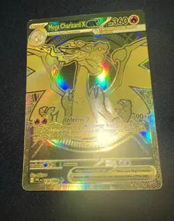 Pokemon TCG Phantasmal Flames Mega Charizard X EX #130/094 GOLD - RAW NM - Image 5