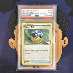 PSA 9 MINT 2023 Pokemon Play! Prize Pack Series 3 FEATHER BALL #141 Holo - Image 2