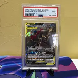 2019 Pokemon Sun and Moon Umbreon and Darkrai GX PSA 9 Unified Minds 125/236 - Image 1