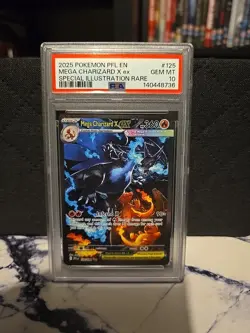 PSA 10 MEGA CHARIZARD X EX 125/094 Phantasmal Flames Graded Pokemon Card English - Image 1