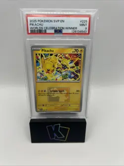 Pokemon Pikachu SVP EN 225 World Championships WINNER Black Star Promo MINTPSA 9 - Image 1