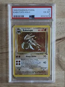 Pokemon TCG Kabutops Holo Rare Card 9/62 Fossil Set Unlimited 1999 PSA Graded - Image 1