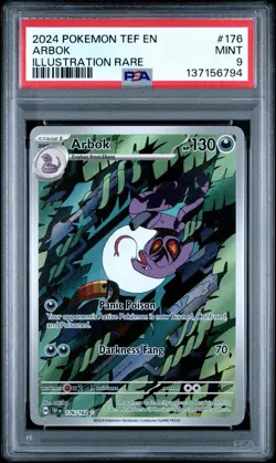 Arbok Illustration Rare Pokemon Temporal Forces 176/162 PSA 9 MINT - Image 1