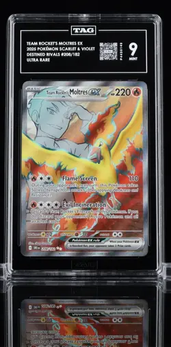 Pokemon TCG Team Rockets Moltres EX#208/182 Destined Rivals TAG 9 - Image 3