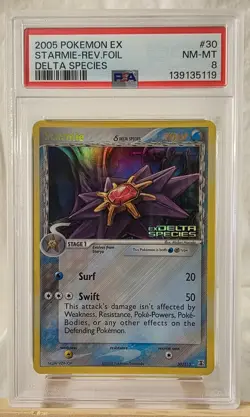 2005 Pokemon EX Delta Species Starmie-Reverse Holo Foil #30 PSA NM-MT 8 - Image 1