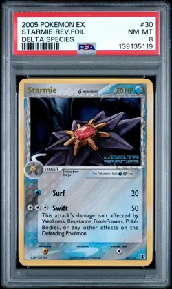 2005 Pokemon EX Delta Species Starmie-Reverse Holo Foil #30 PSA NM-MT 8 - Image 3