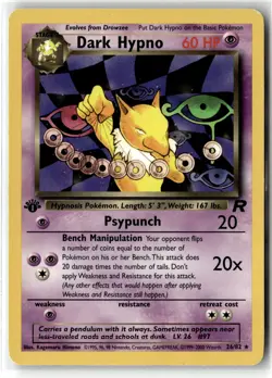 Dark Hypno ⭐ 26/82 1st Edition Rare Team Rocket 2000 Pokemon LP - Image 1