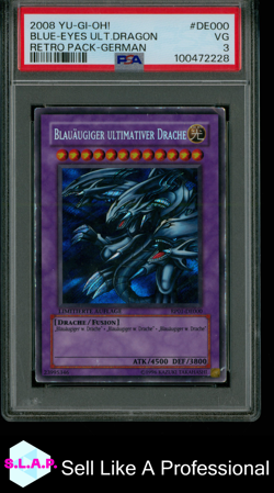 BLUE-EYES ULT.DRAGON YU-GI-OH! RETRO PACK-GERMAN 2008 DE000 PSA 3 - Image 1