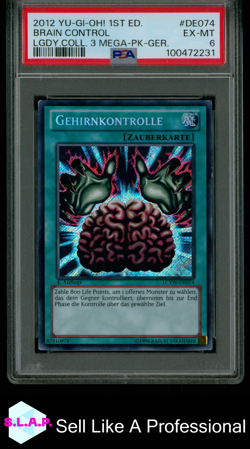 BRAIN CONTROL YU-GI-OH! 1ST ED. LEGENDARY COLL 3 MEGA-PACK-GER: 2012 DE074 PSA 6 - Image 1
