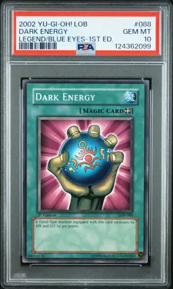 2002 YU-GI-OH! LOB-LEGEND OF BLUE EYES WHITE DRAGON 1ST ED DARK ENERGY PSA 10 - Image 1