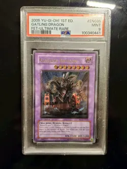 Yugioh STRONG PSA 9 Gatling Dragon FET-EN035 Ultimate 1st MINT REGRADEU - Image 1