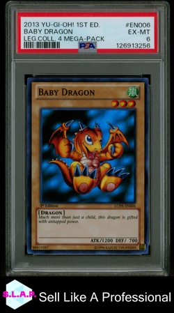 BABY DRAGON YU-GI-OH! LEGENDARY COLLECTION 4 MEGA-PACK 2013 EN006 PSA 6 - Image 1