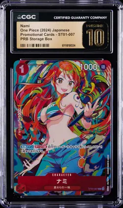 2024 ONE PIECE JPN PROMO CARDS PRB STORAGE BOX #ST01-007 NAMI CGC 10 PERFECT - Image 1