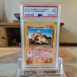 2000 Pokemon Gym Challenge # 60 Blaine’s Charmander PSA 9 Card MINT - Image 3