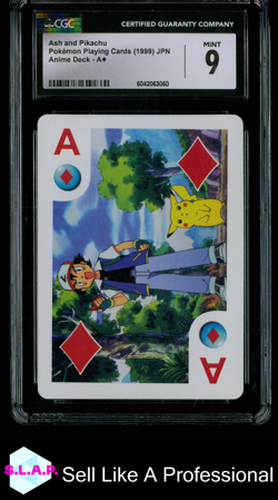 ASH AND PIKACHU POKEMON PLAYING CARDS ASS 1999 ANIME DECK MINT JP CGC 9 - Image 1