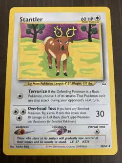Stantler 38/64 Neo Revelation Rare Vintage Pokemon Card Santler Antler - Image 1