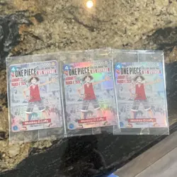 Bandai One Piece Card Game US Voyage Monkey D. Luffy Holo Lot of 3 English - Image 1