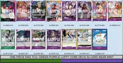 ONE PIECE ENG TCG: GREEN PURPLE LUFFY CORE DECK 52 CARD NEAR MINT - Image 1