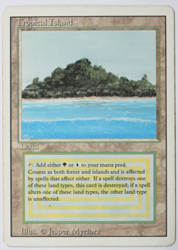 Tropical Island Magic Card Dual Land Revised MTG Reserved List - Image 1