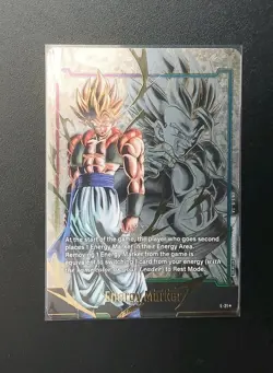Dragon Ball Fusion World Card Gogeta Energy Marker Promo Prize Gold E-21 - Image 1
