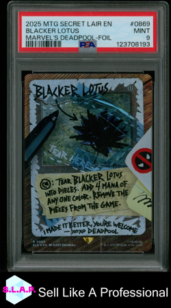 BLACKER LOTUS MAGIC: THE GATHERING 869 2025 MTG SECR LAIR DEADPOOL FOIL EN PSA 9 - Image 1