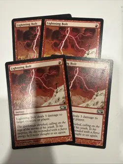 Lightning Bolt - LOT of 4 (Playset) - MTG M10 - Image 1