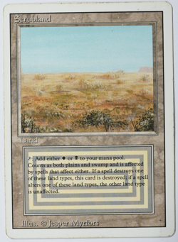 Scrubland Magic Card Dual Land Revised MTG Reserved List - Image 1