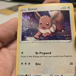 Eevee Pokemon SWSH127 Black Star Promo Holo with Full HD Swirl, Cute Card - Image 2