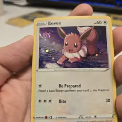 Eevee Pokemon SWSH127 Black Star Promo Holo with Full HD Swirl, Cute Card - Image 3