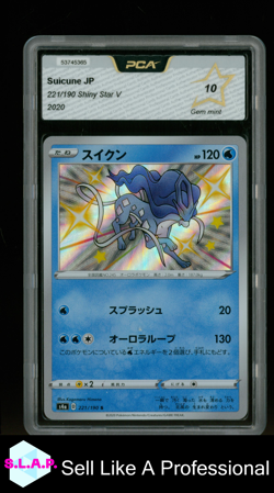 SUICUNE POKEMON 221 2020 SWORD & SHIELD SHINY STAR V JAPANESE PCA 10 - Image 1
